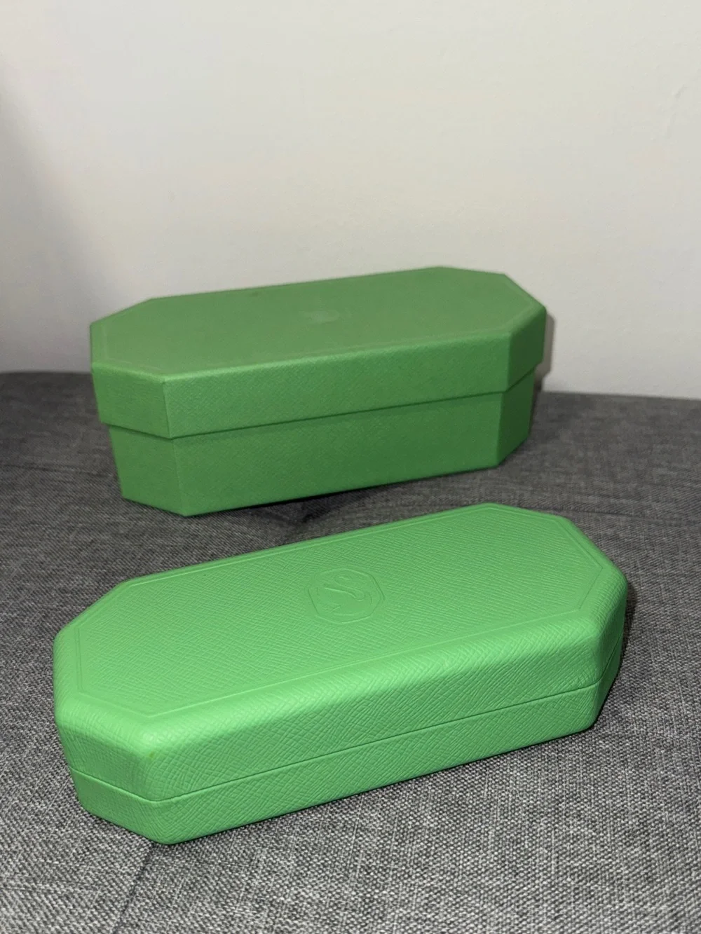 Swarovski Green Octagonal Jewelry Boxes with Pale Lime Interior